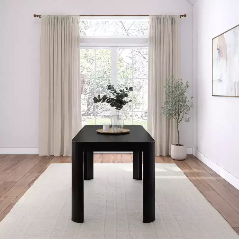 Contour Dining Table, 60 Solid Wood Kitchen Table, Modern Round Table For 4, Wooden Rectangular Kitchen & Dining Table for Home