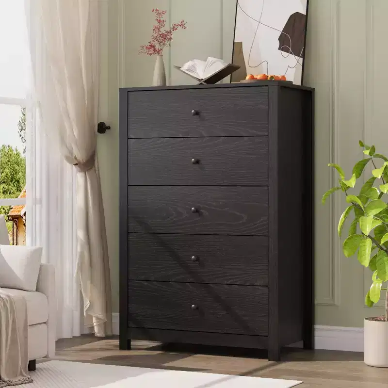 COZONY 5 Drawer Dresser for Bedroom, Modern Wood Chest of Drawers with Deep Storage for Living Room, Hallway, Entryway