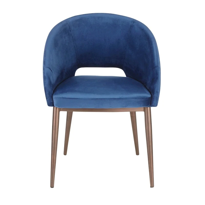 Upholstered Dining Chair with Copper Metal Legs