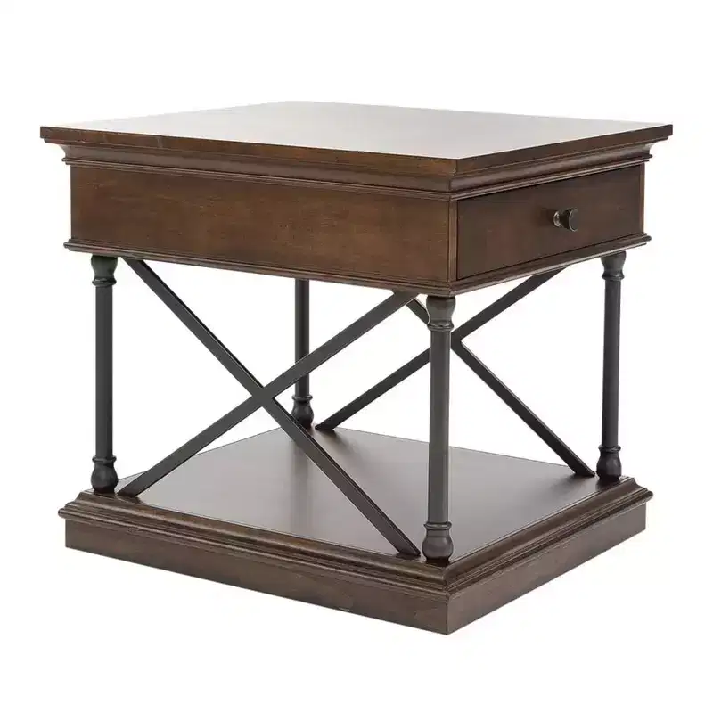 Drawer End Table in Cordovian Brown, Birch Wood