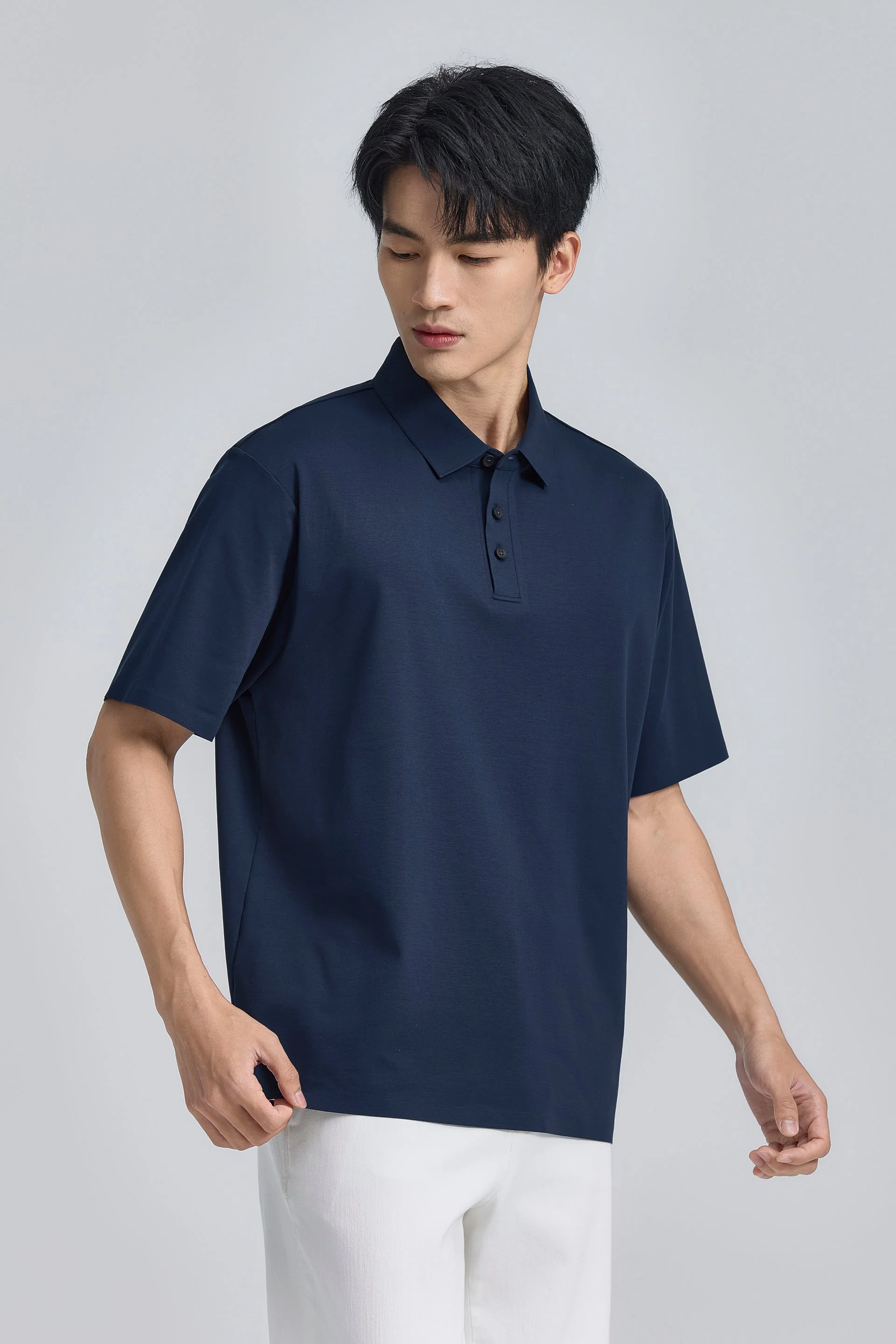 Seamless Stretch Polo – Navy