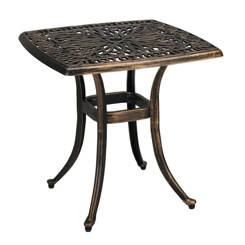 Patio 21  Cast Aluminum Dining Table with Umbrella Hole