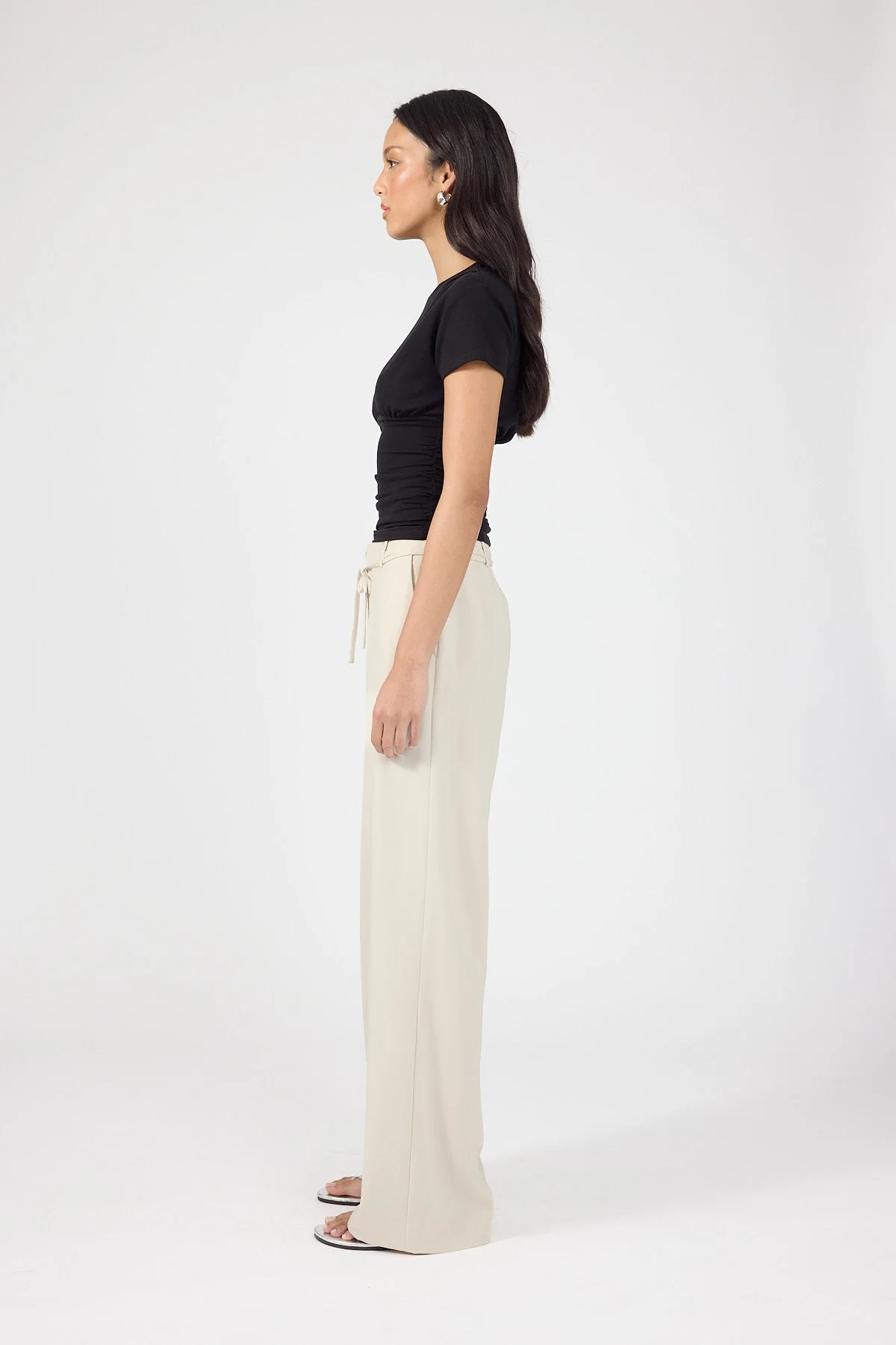 Mid Rise Pant Beige