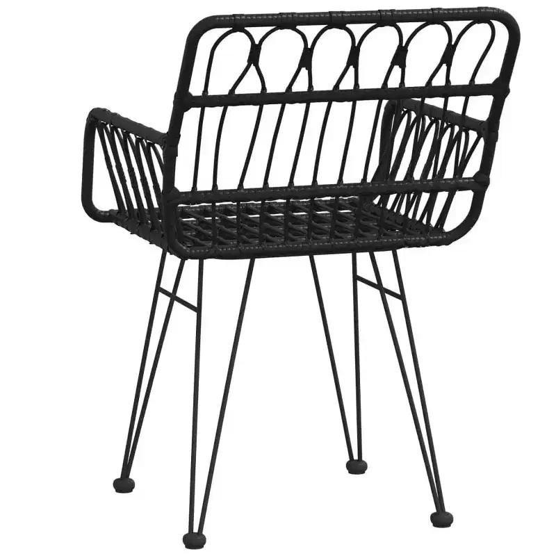vidaXL Garden Chairs Set of 2 with Armrests, PE Rattan
