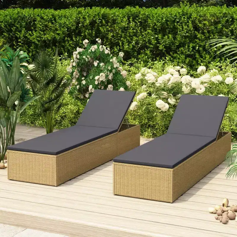 vidaXL Sunlounger and PE rattan Standard Foldable