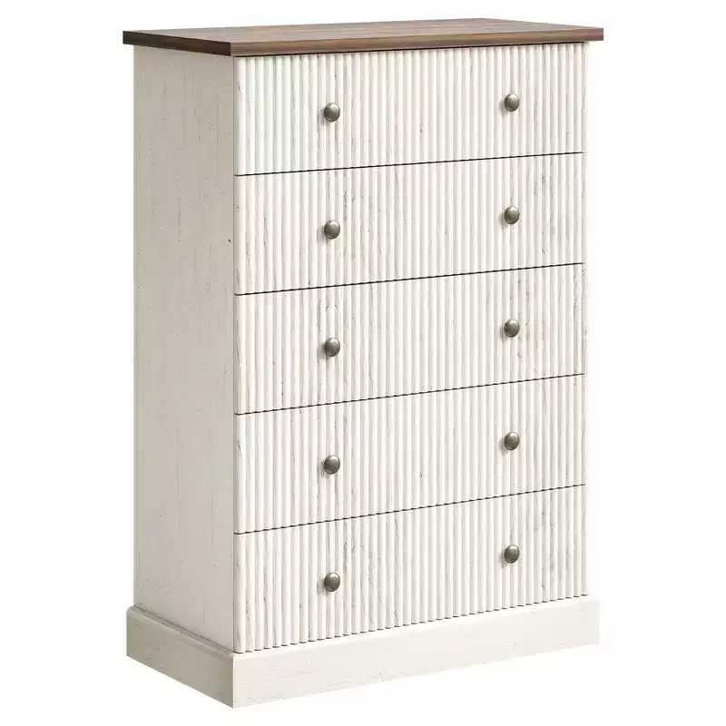 Space-Saving 5-Drawer Tall Dresser for Bedroom  Modern Vertical Chest, Spacious Storage Cabinet  Ideal for Clothes and Home Organization