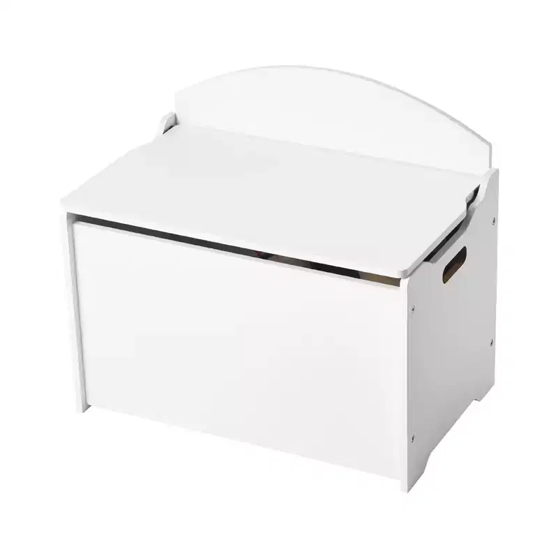 VEVOR Kids Storage Bench, Wooden Toy Box Chest with Backrest, Large Storage Cabinet with Safety Hinge, Toddlers Storage Bench for Playroom, White