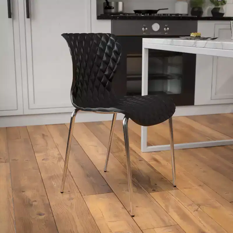 Emma and Oliver 4 Pack Contemporary Design Plastic Stack Chair